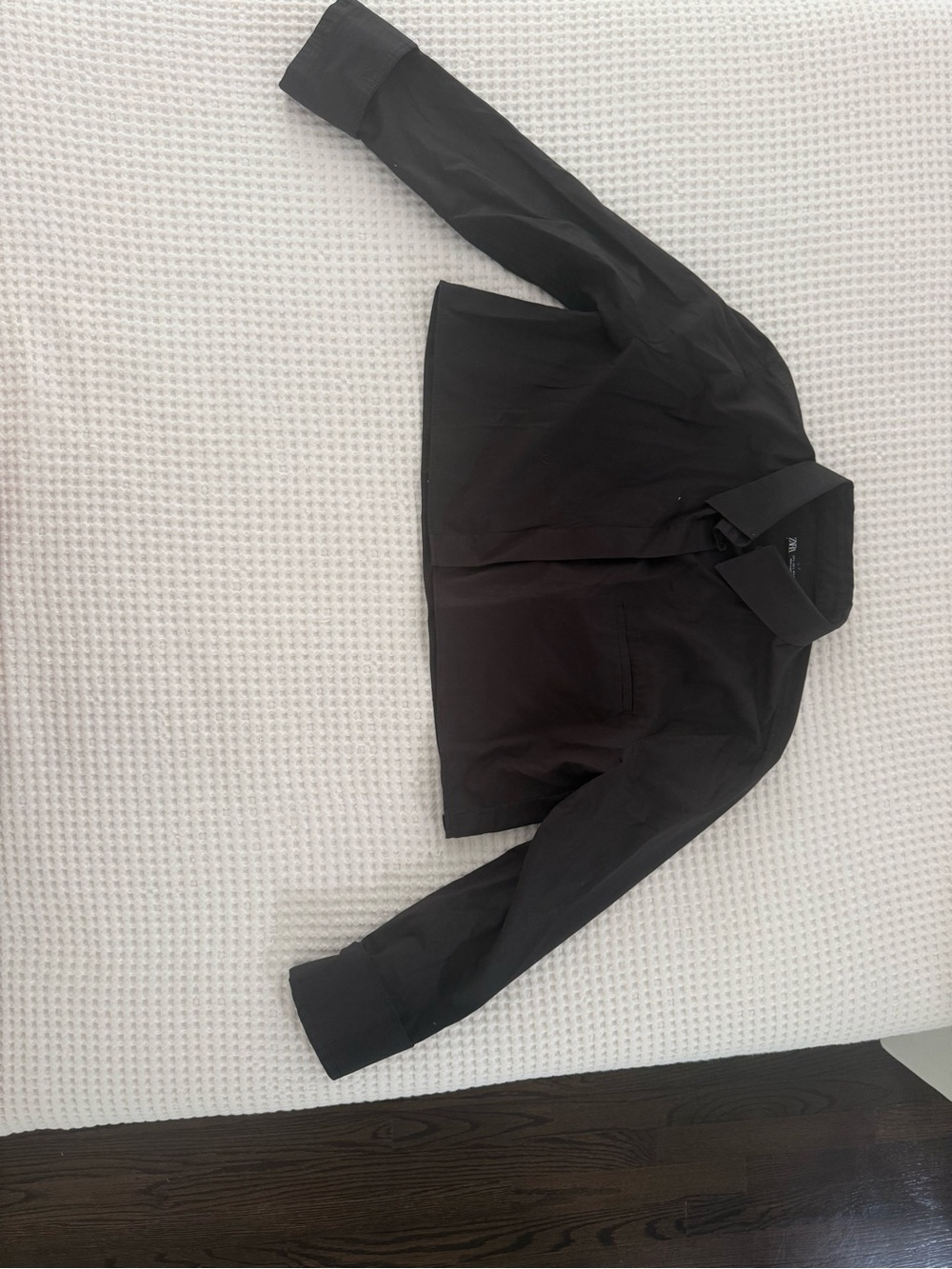 Black Button-Up Shirt Jacket cropped